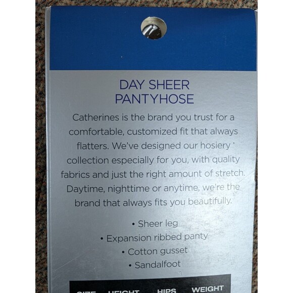 Catherine's Day Sheer Pantyhose Beige Color B Ribbed Panty 215-275 lbs - Picture 5 of 7